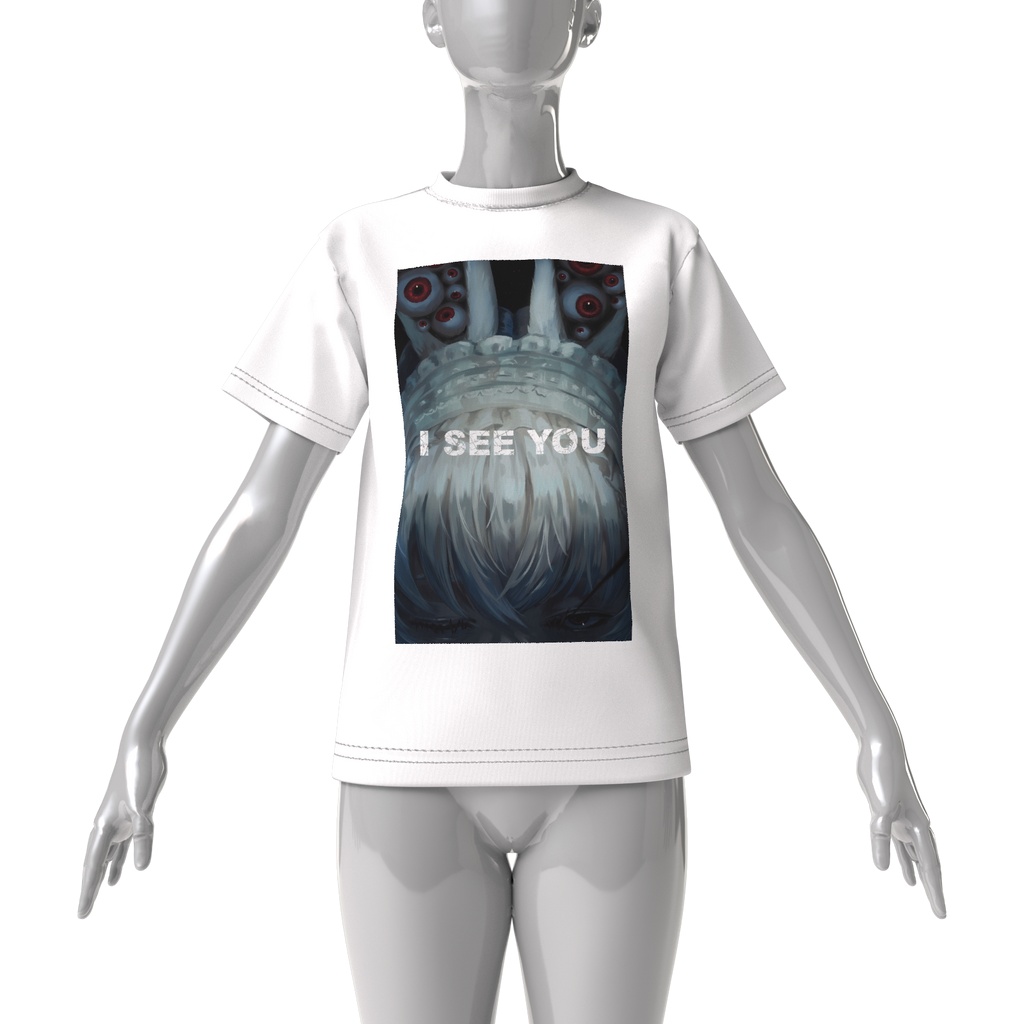 ビッグシルエットTシャツ「I SEE YOU」(白)