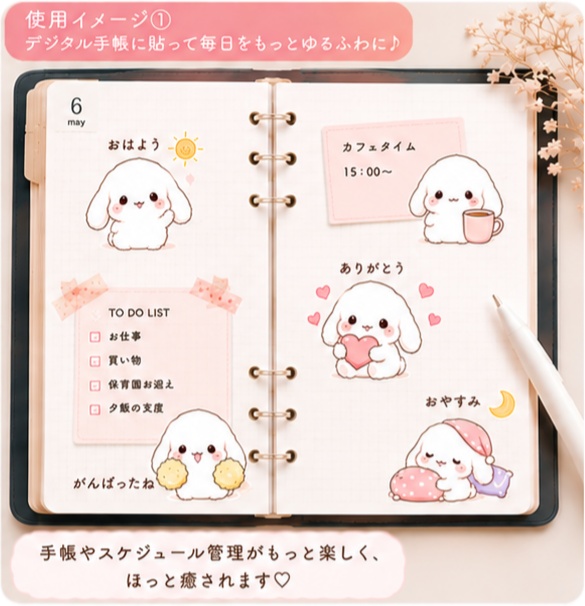 もこの毎日 Vol.1|ゆるふわデジタルステッカー20枚セット