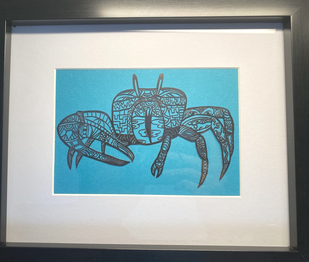 《潮招き》— シオマネキ細密切り絵(再販あり)