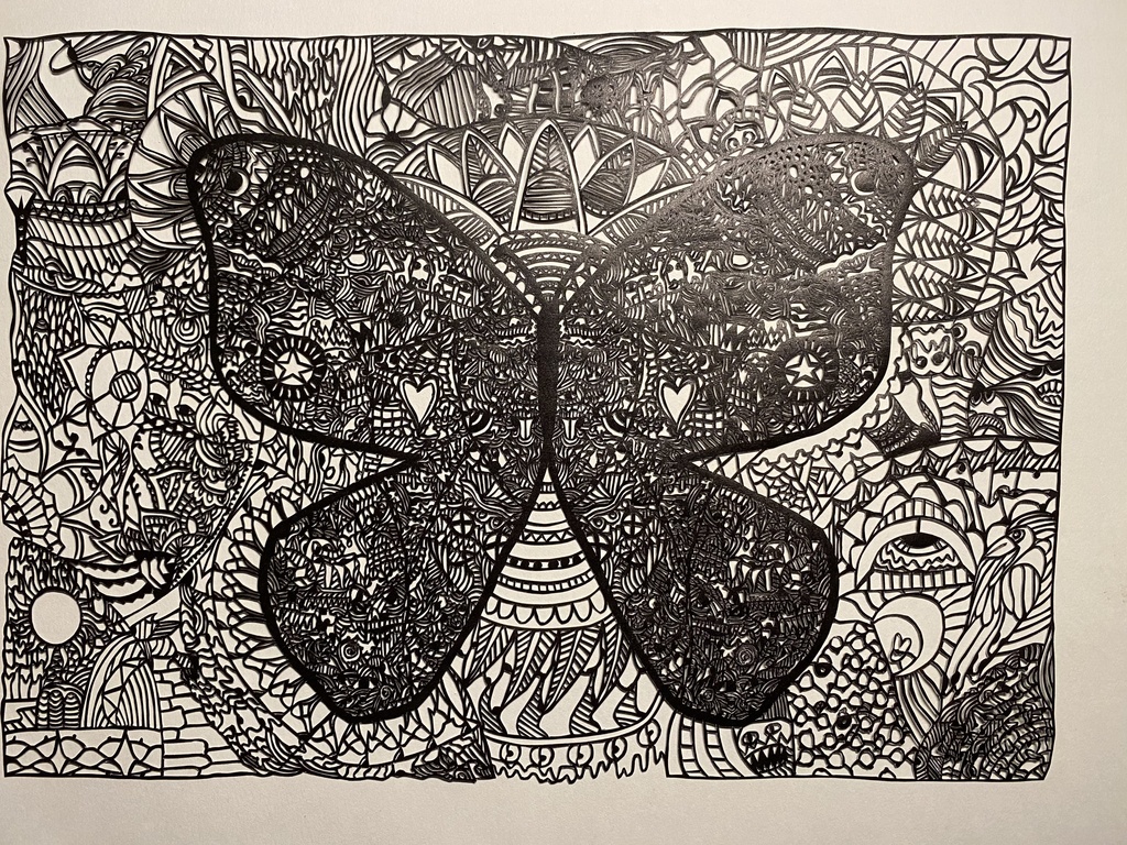 	《夢紋蝶》— 細密切り絵アート原画（再販あり）