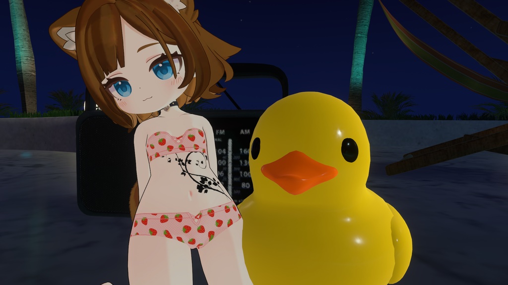 Strawberry Bikini + Tattoo for Azuki (VRCHAT)