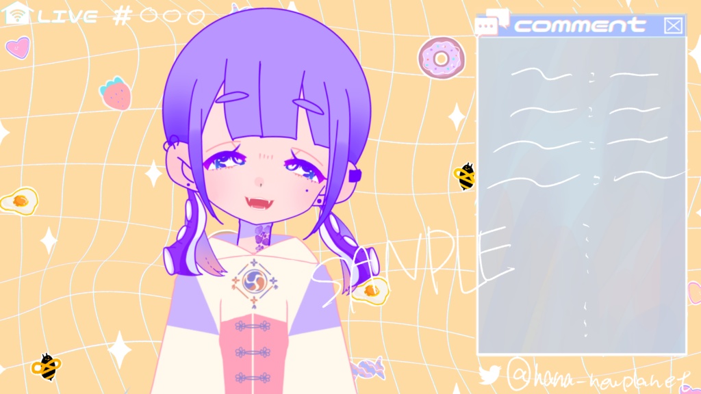 helloWindow配信画面2セット【イエロー】