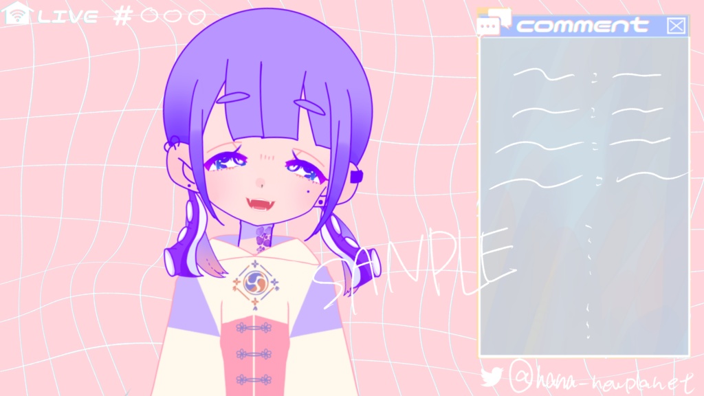 helloWindow配信画面2セット【ピンク】