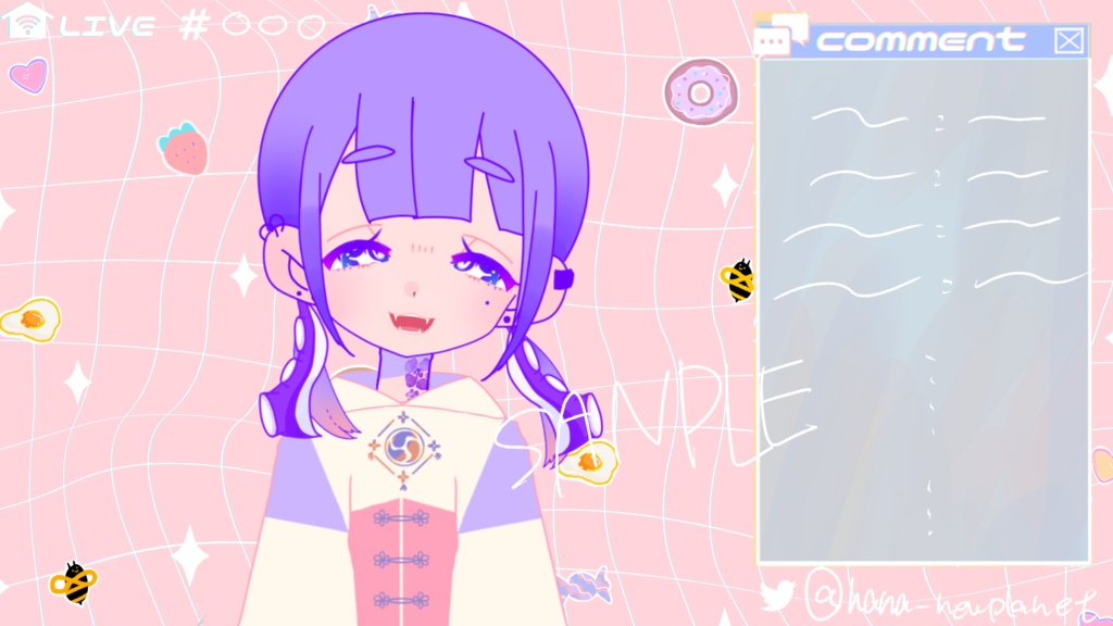 helloWindow配信画面2セット【ピンク】