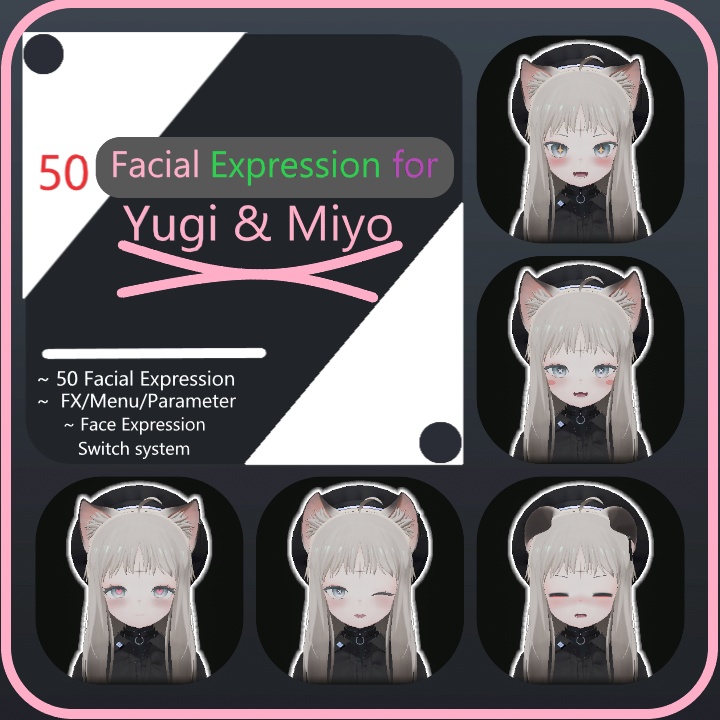 「ユギ」「ミヨ」[Yugi & Miyo] 50フェイスエモートパッケージ [50 Face Emote Package]