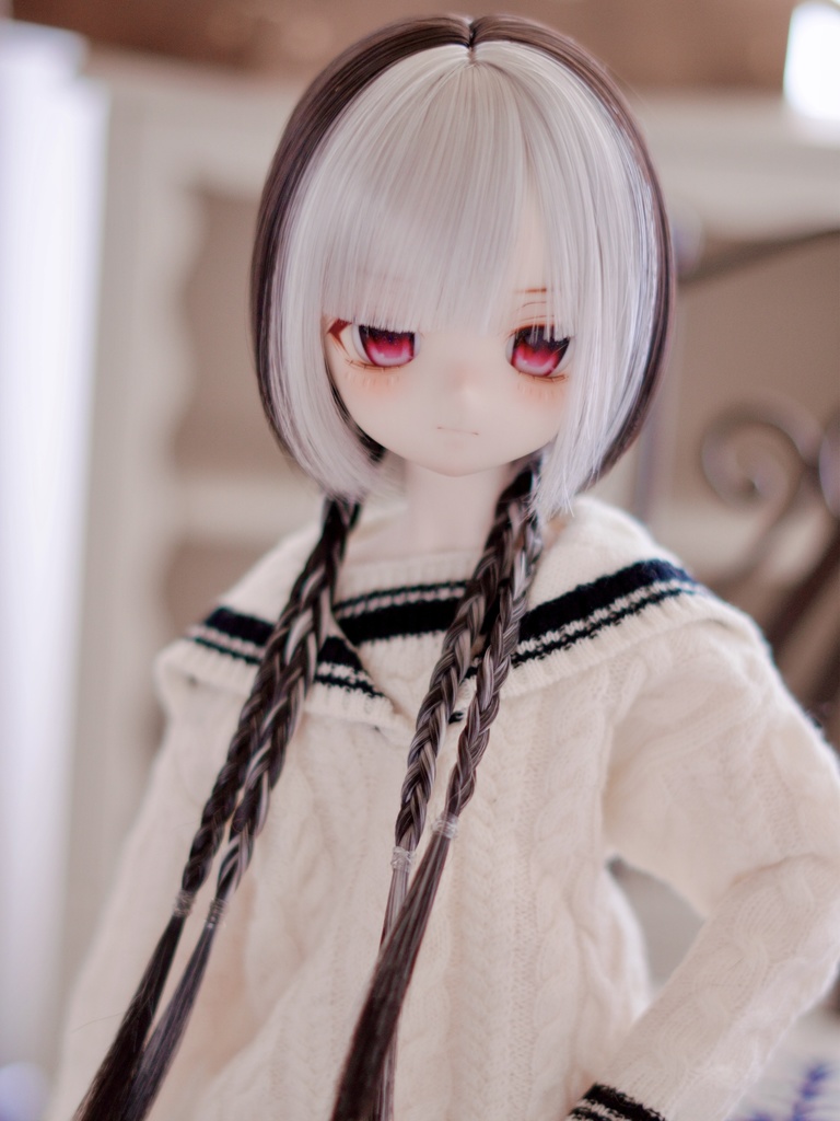 8~9インチ即納ウィッグ【ブレイドバングボブ】MDD.DD.SDサイズ ドールウィッグ