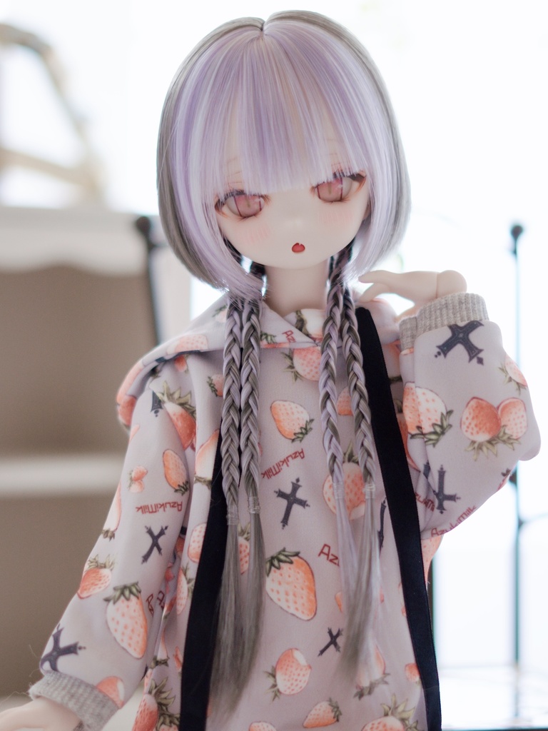 8~9インチ即納ウィッグ【ブレイドバングボブ】MDD.DD.SDサイズ ドールウィッグ