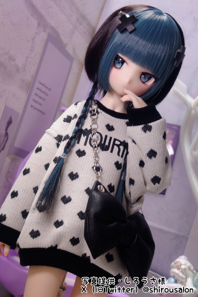 8~9インチ即納ウィッグ【ブレイドバングボブ】MDD.DD.SDサイズ ドールウィッグ