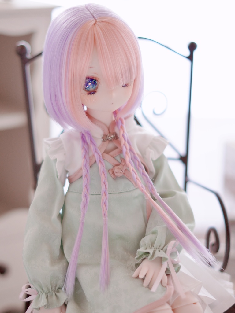 8~9インチ即納ウィッグ【ブレイドバングボブ】MDD.DD.SDサイズ ドールウィッグ