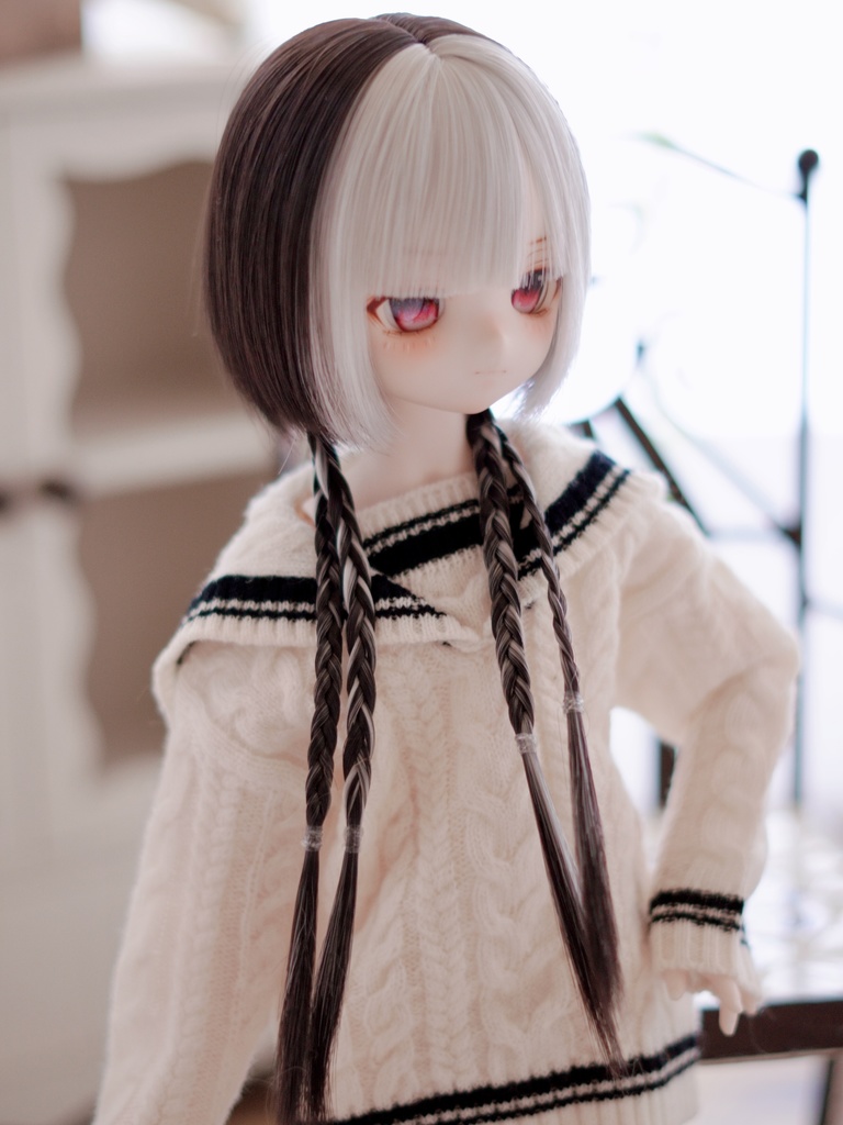 8~9インチ即納ウィッグ【ブレイドバングボブ】MDD.DD.SDサイズ ドールウィッグ