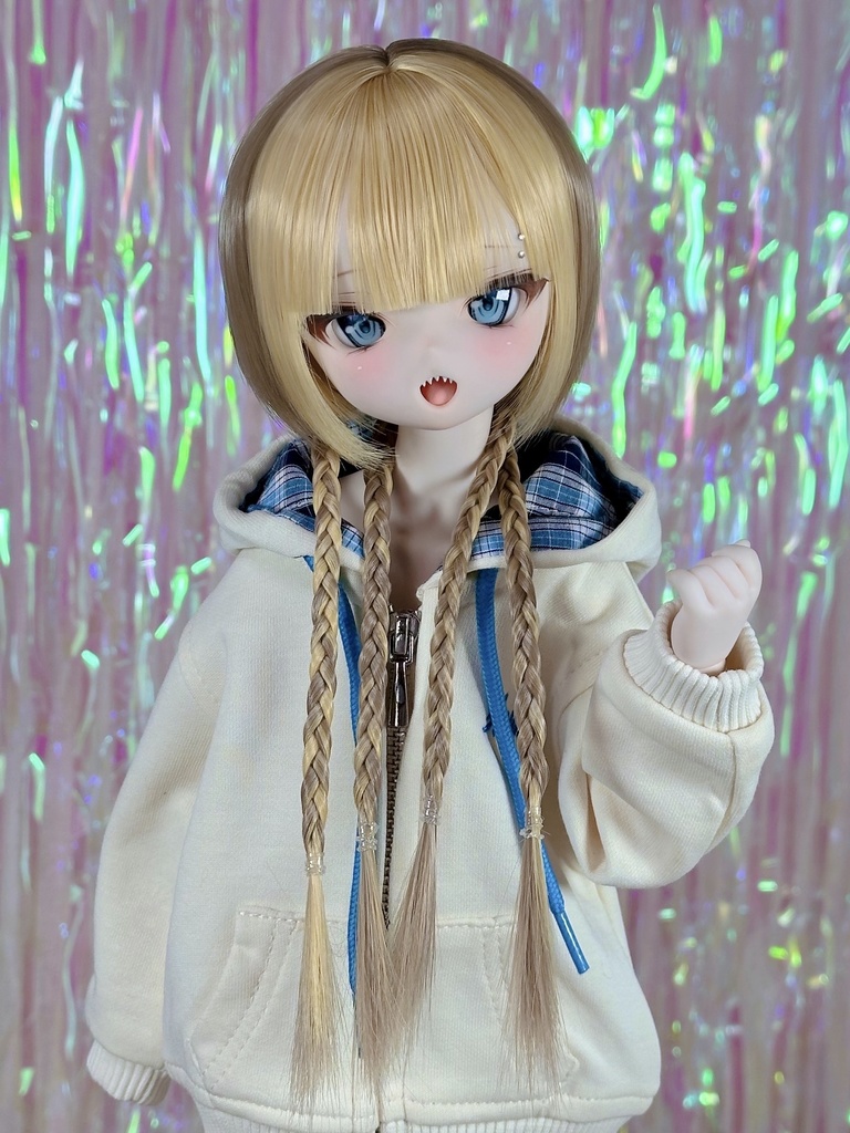 8~9インチ即納ウィッグ【ブレイドバングボブ】MDD.DD.SDサイズ ドールウィッグ