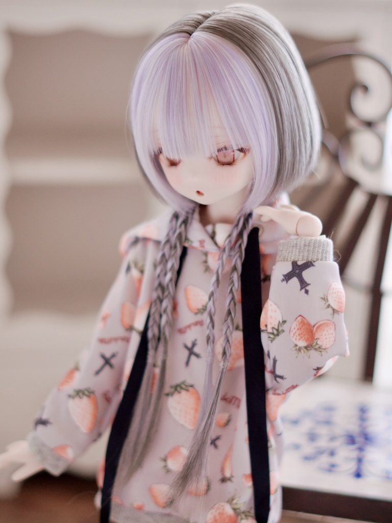 8~9インチ即納ウィッグ【ブレイドバングボブ】MDD.DD.SDサイズ ドールウィッグ