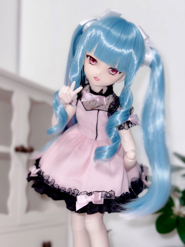 8~9インチ即納ウィッグ【メーリーツインテール】MDD.DD.SDサイズ ドールウィッグ