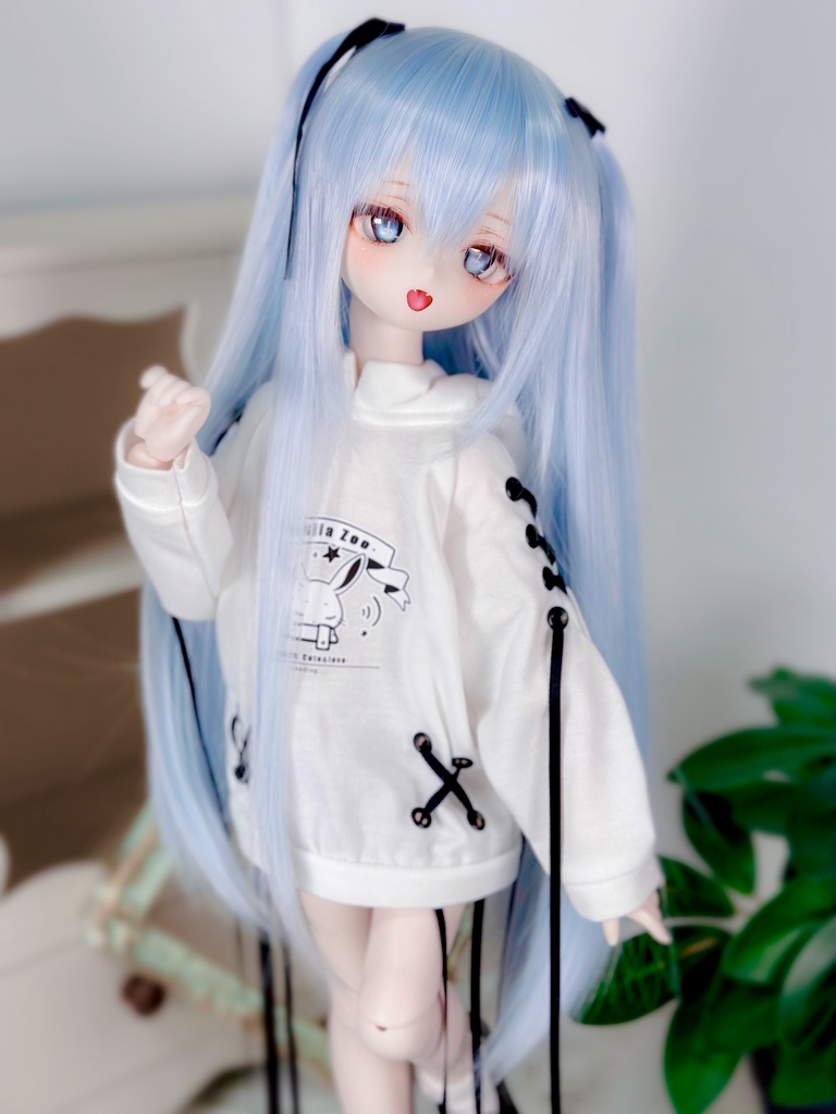 8~9インチ即納ウィッグ【ロングツーサイドアップ】MDD.DD.SDサイズ ドールウィッグ