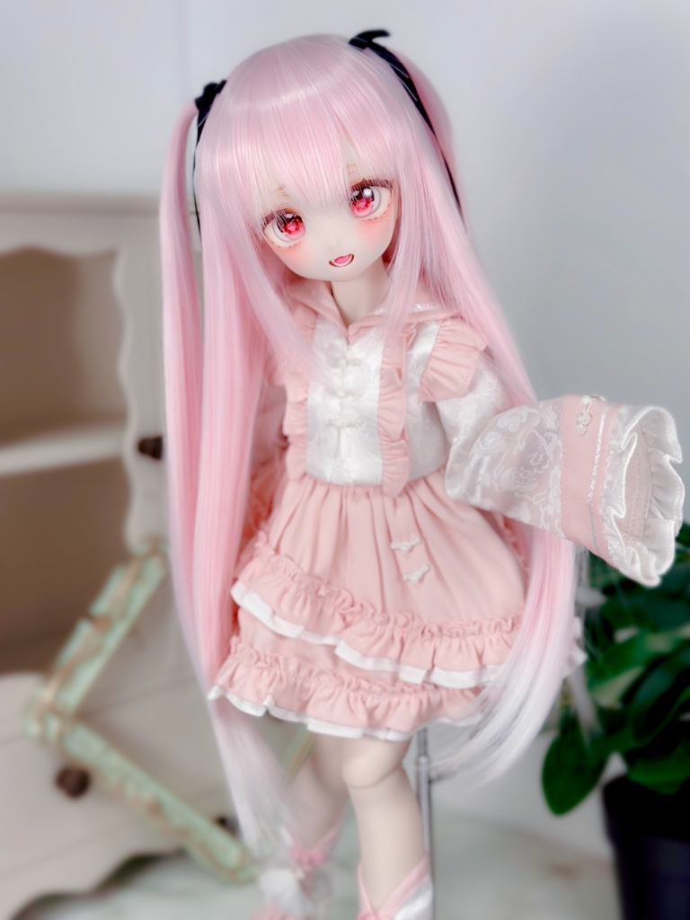 8~9インチ即納ウィッグ【ロングツーサイドアップ】MDD.DD.SDサイズ ドールウィッグ