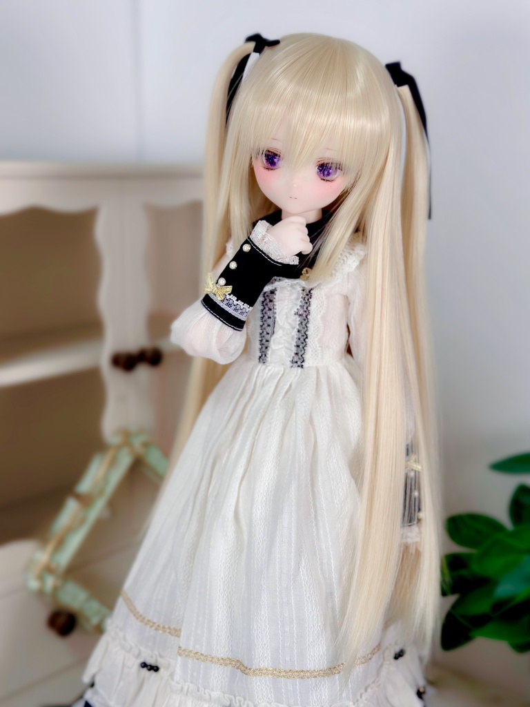 8~9インチ即納ウィッグ【ロングツーサイドアップ】MDD.DD.SDサイズ ドールウィッグ