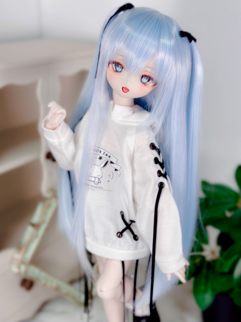 8~9インチ即納ウィッグ【ロングツーサイドアップ】MDD.DD.SDサイズ ドールウィッグ