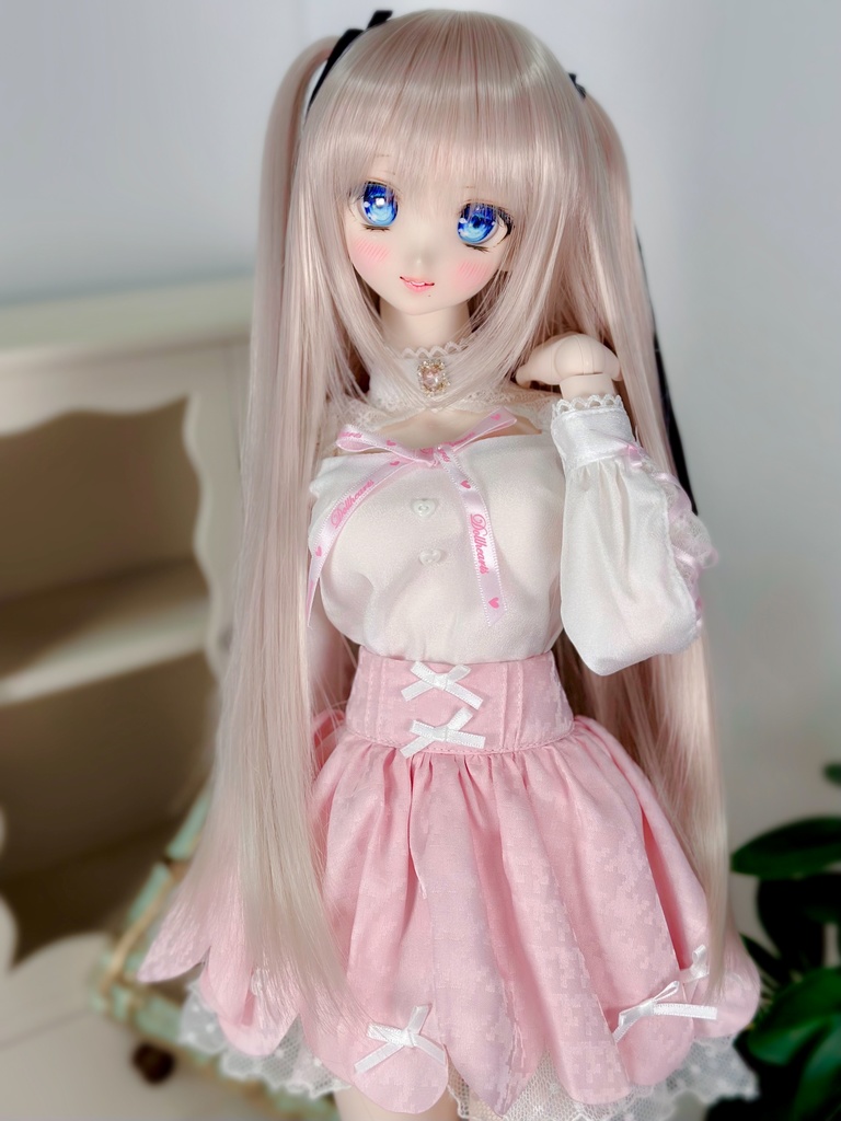 8~9インチ即納ウィッグ【ロングツーサイドアップ】MDD.DD.SDサイズ ドールウィッグ