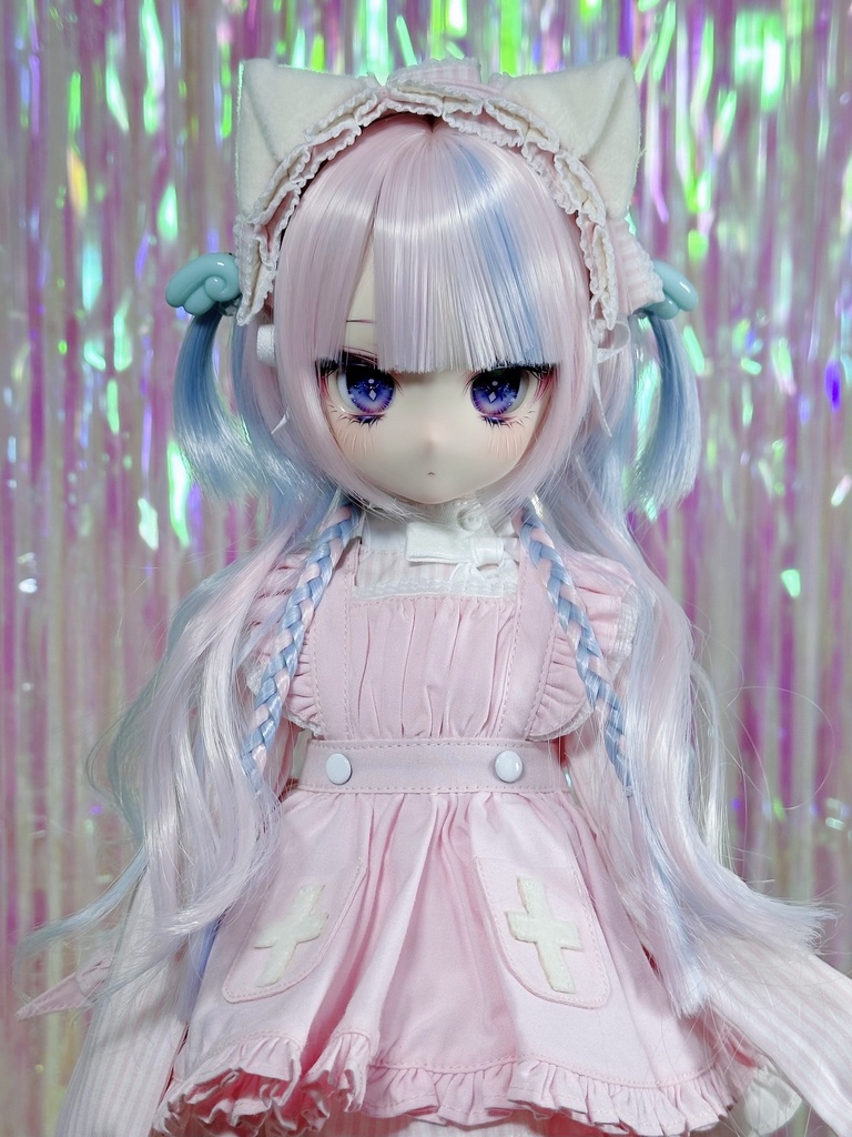 8~9インチ即納ウィッグ【ジェリーハーフツイン】MDD.DD.SDサイズ ドールウィッグ
