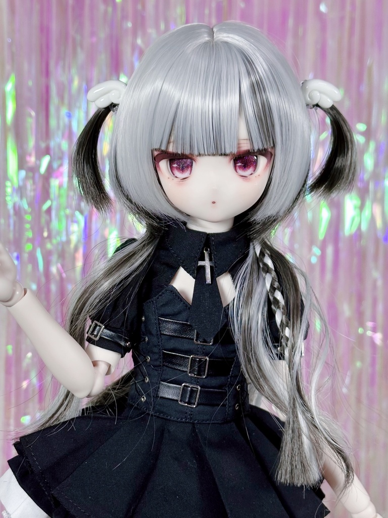 8~9インチ即納ウィッグ【ジェリーハーフツイン】MDD.DD.SDサイズ ドールウィッグ