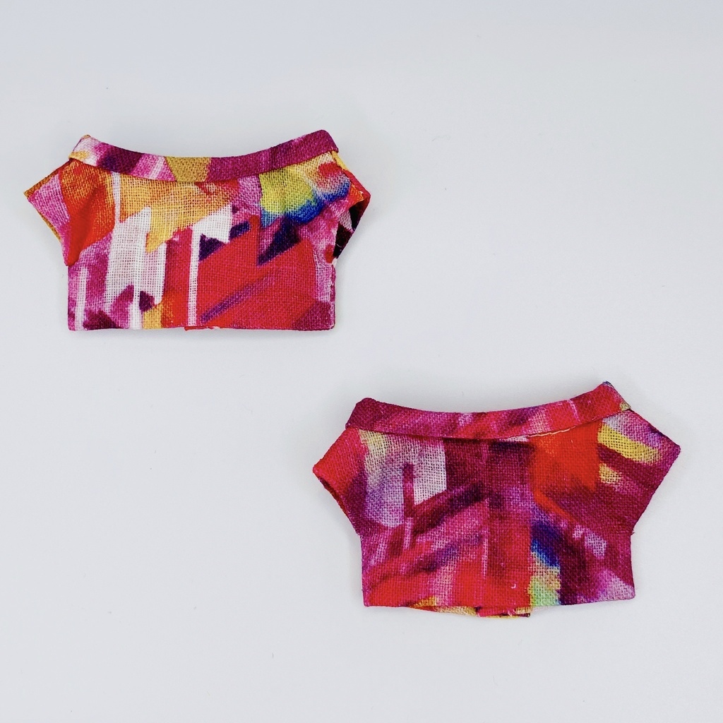 赤幾何学シャツ