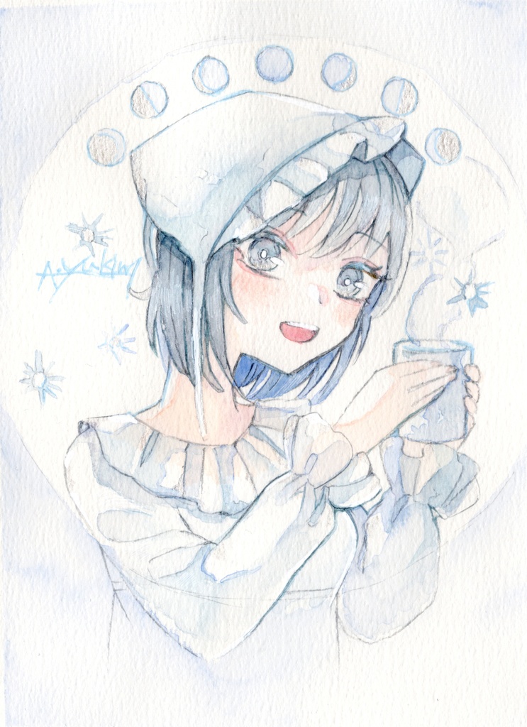 アナログ原画(額縁)◇白の世界