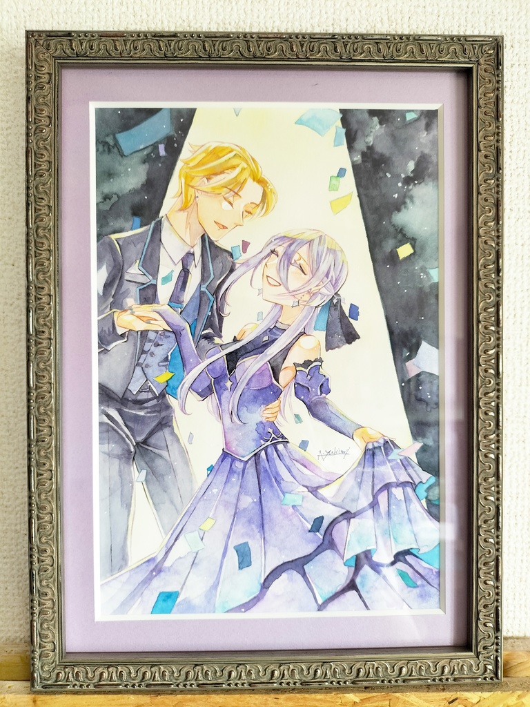 NEW アナログ原画(額縁)◇Shall we dance