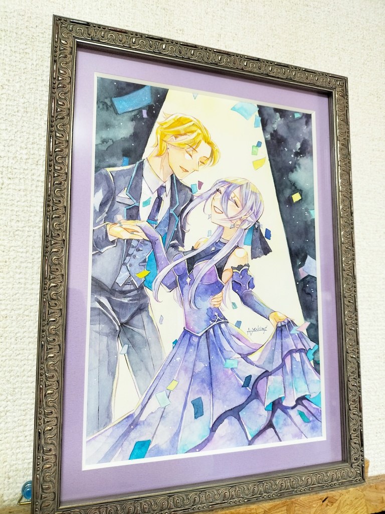 NEW アナログ原画(額縁)◇Shall we dance