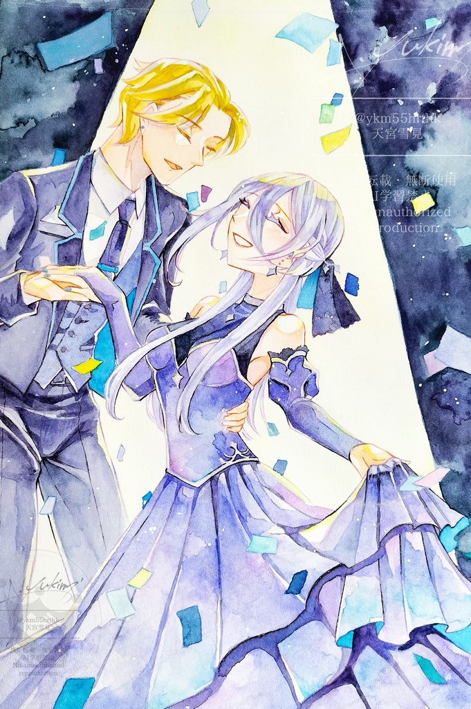 NEW アナログ原画（額縁）◇Shall we dance