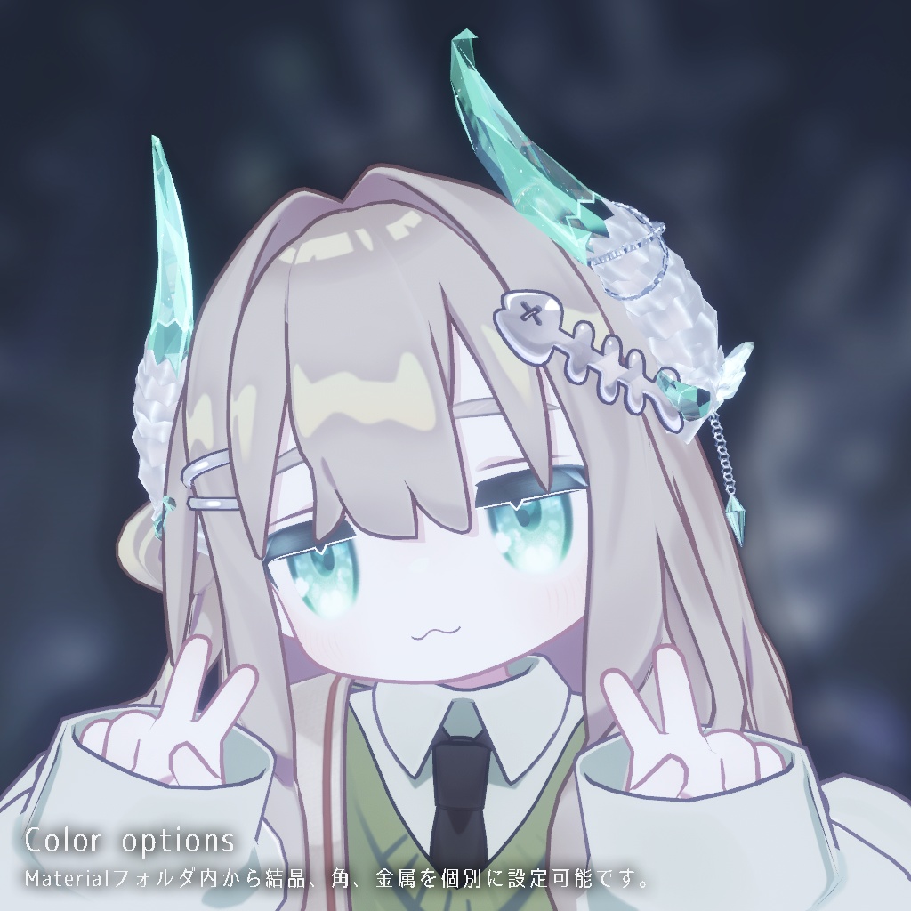 【MA対応】クリスタルな角 Crystal Horn for VRChat【Horn series Hr1】