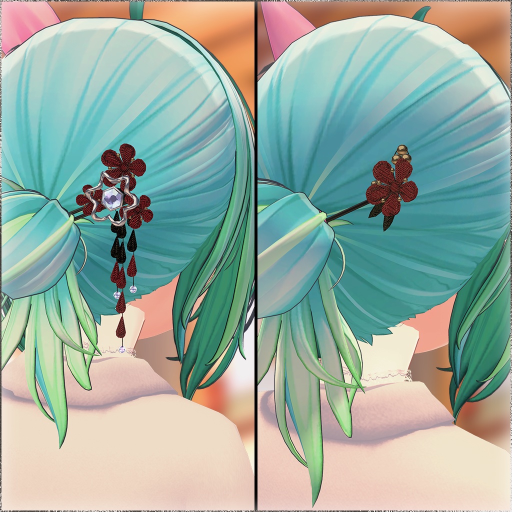 【MA対応】Kanzashi for VRChat 【Hairaccessory】