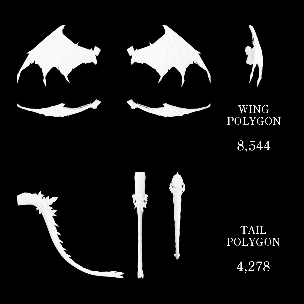【MA対応】クリスタルな翼と尻尾 Crystal Wing & Tail for VRChat