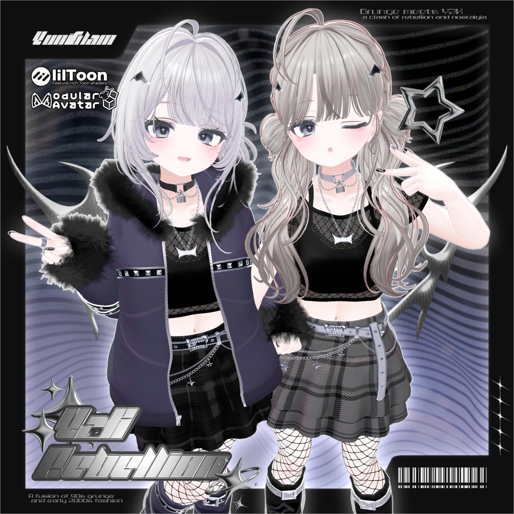 【MA対応】Y2K Rebellion【VRChat向け衣装モデル】【13アバター対応】