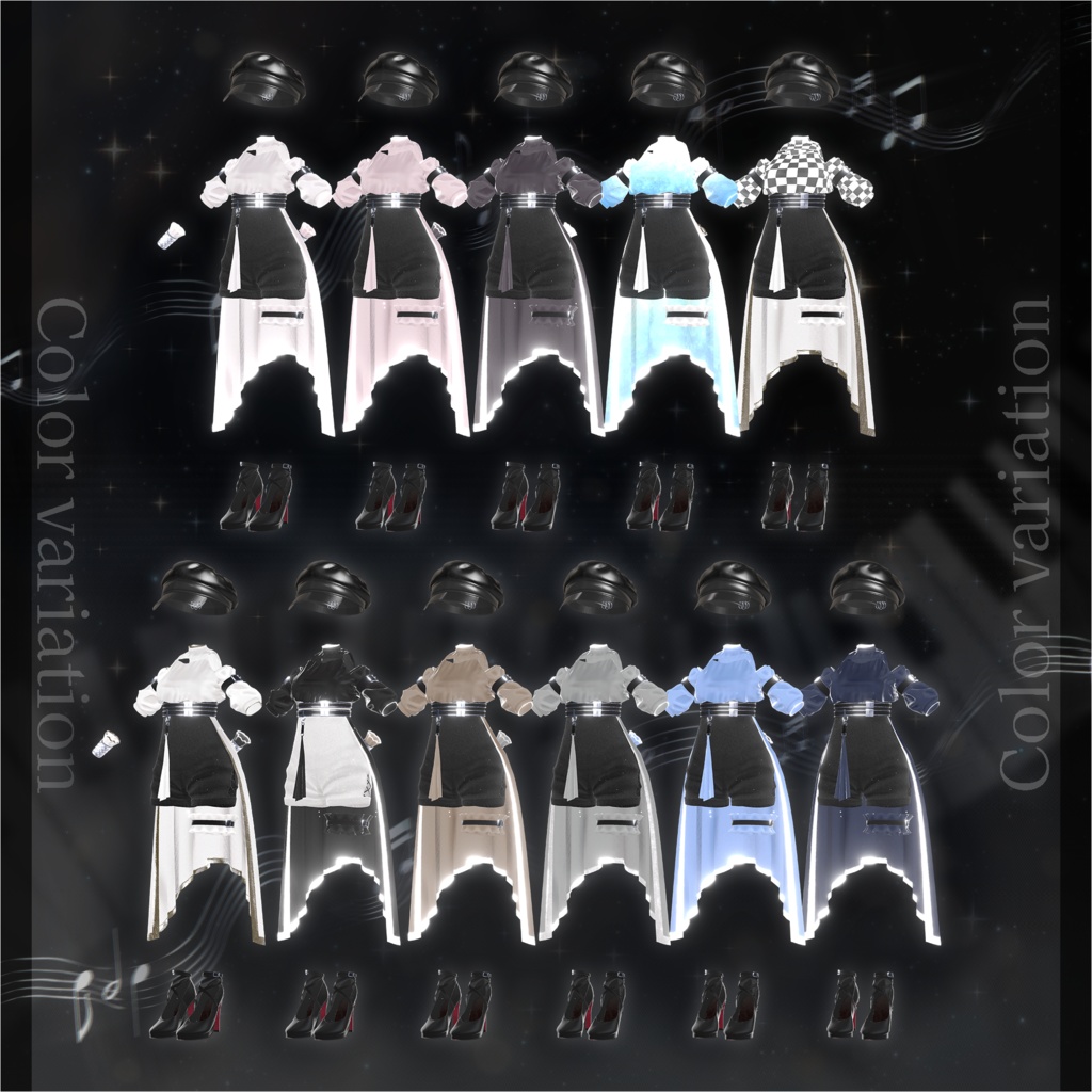 【MA対応】Arisia Nocturne【VRChat向け衣装モデル】【13アバター対応】