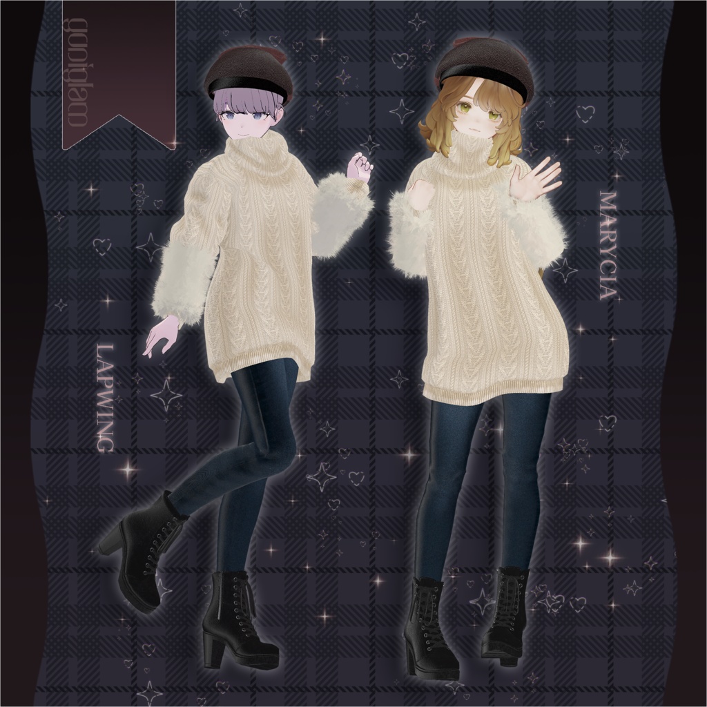 【MA対応】Noir Cozy Knit【VRChat向け衣装モデル】【複数アバター対応】