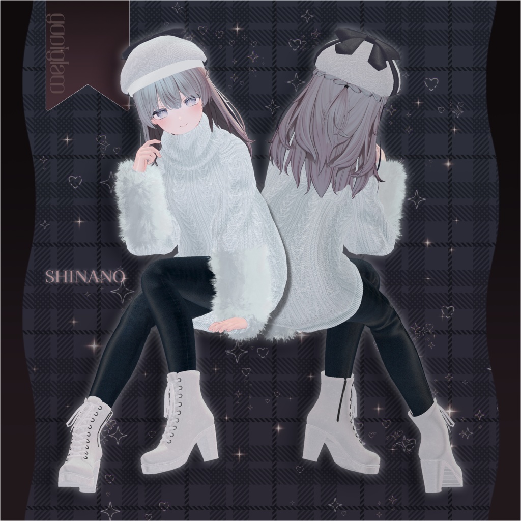 【MA対応】Noir Cozy Knit【VRChat向け衣装モデル】【複数アバター対応】