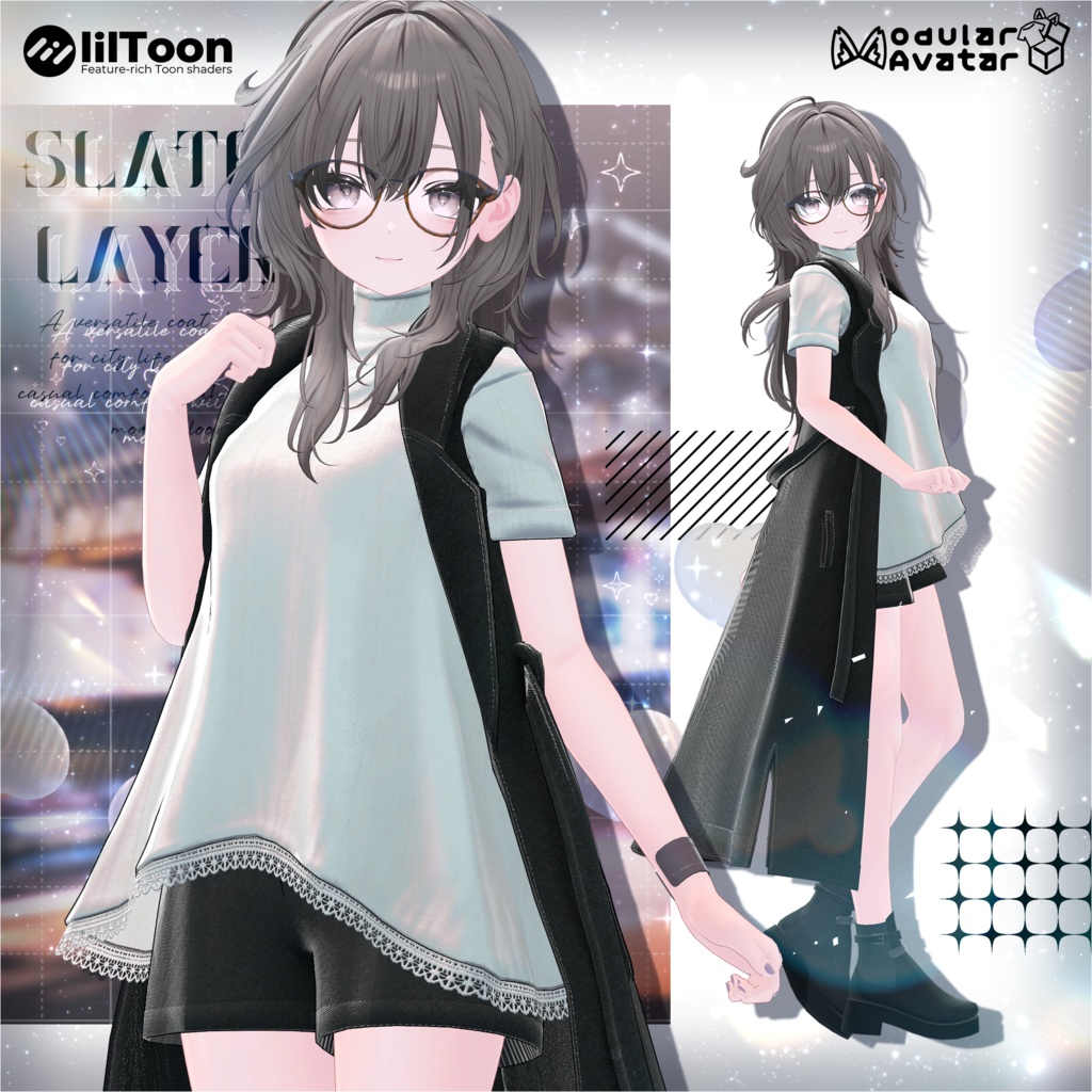 【MA対応】Slate Layer【VRChat向け衣装モデル】【15アバター対応】