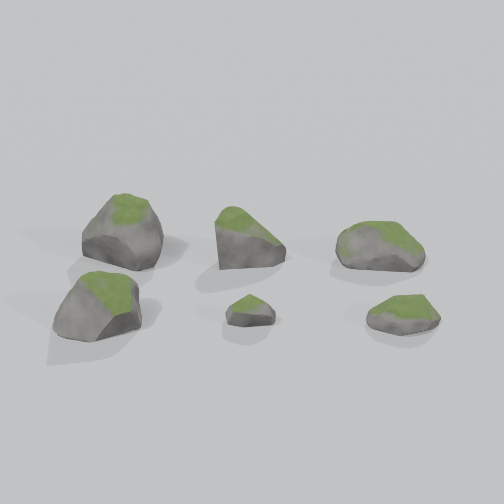 苔むした岩(小)6種セット | Moss-covered rock (small)