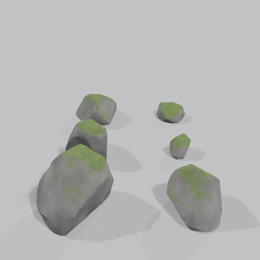 苔むした岩(小)6種セット | Moss-covered rock (small)