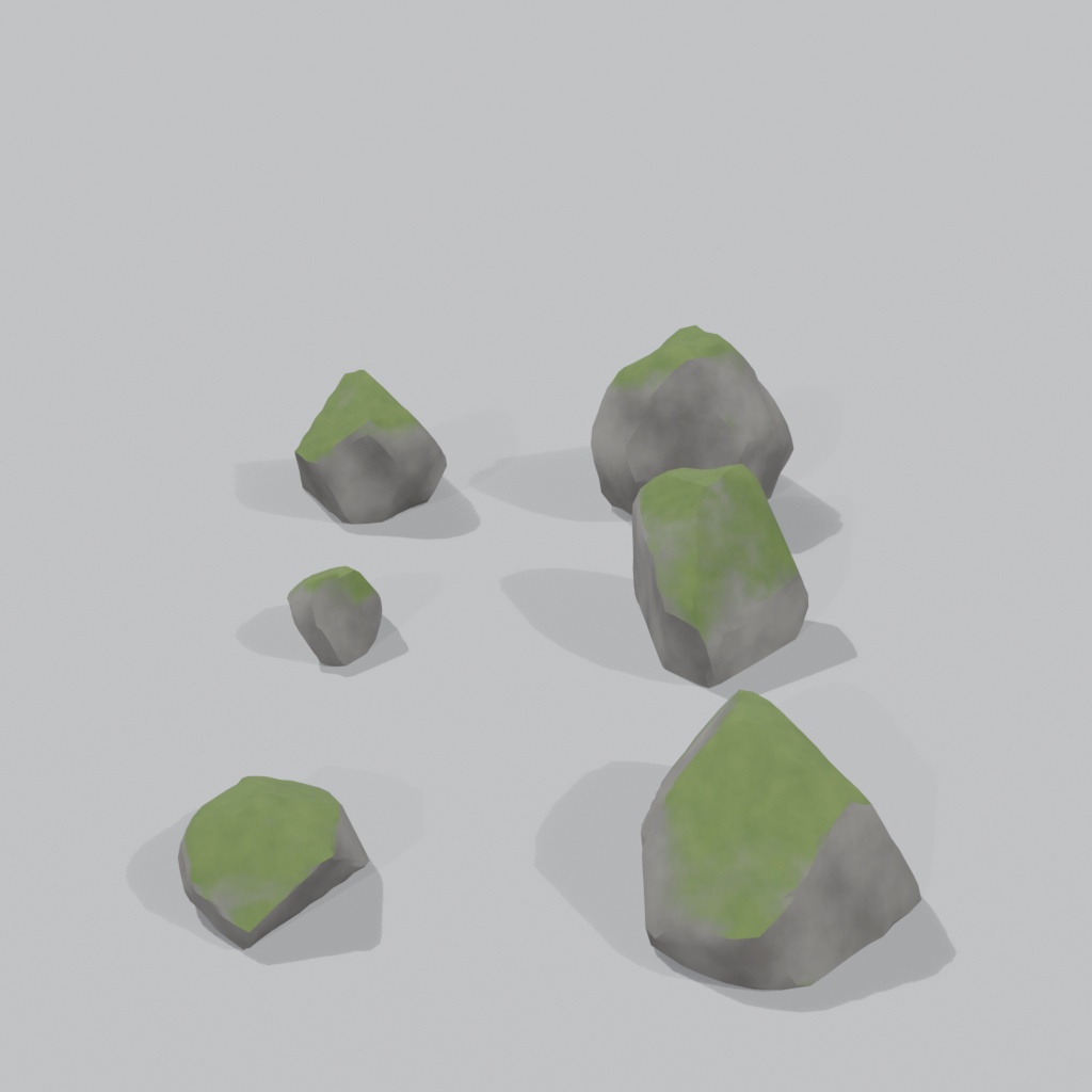 苔むした岩(小)6種セット | Moss-covered rock (small)
