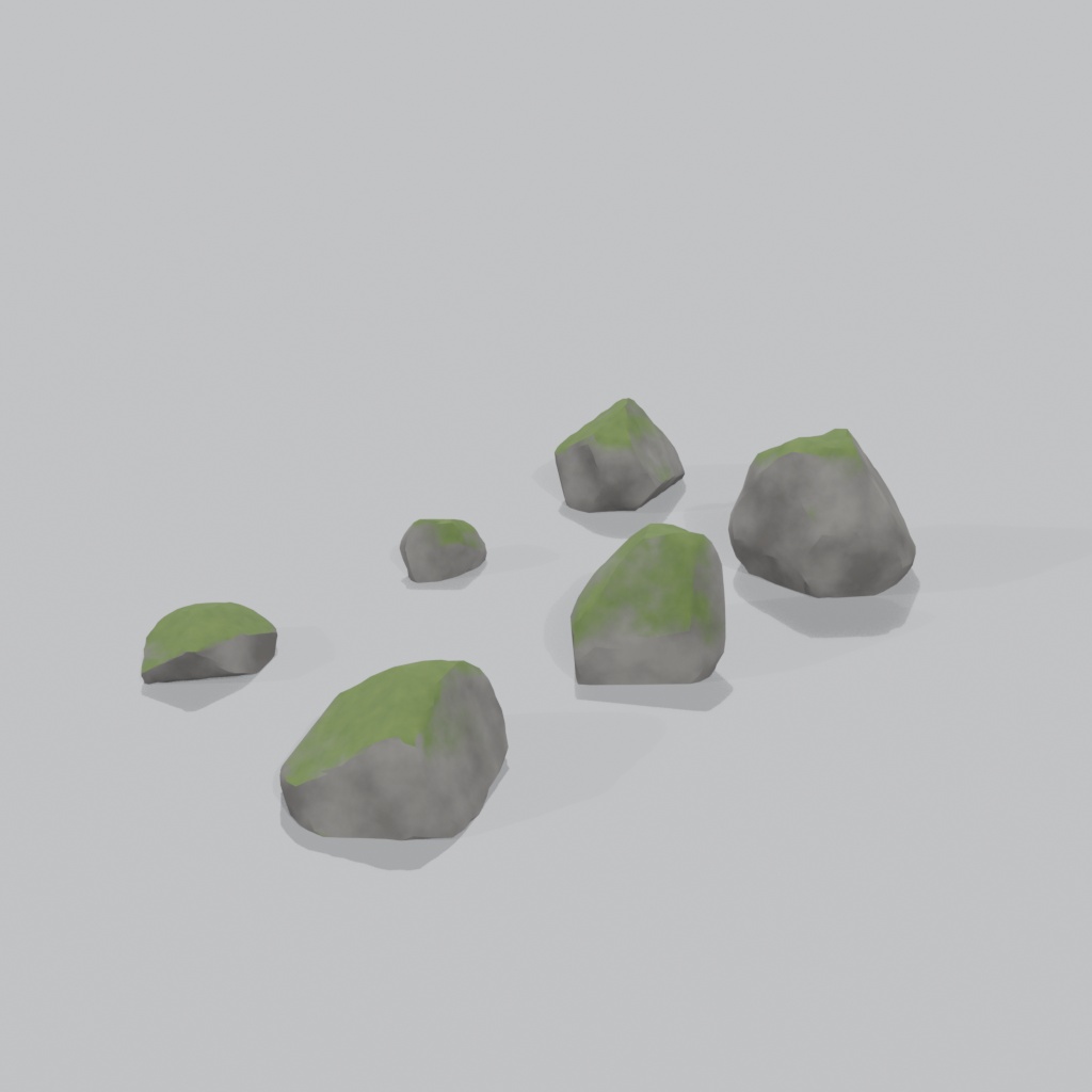 苔むした岩(小)6種セット | Moss-covered rock (small)