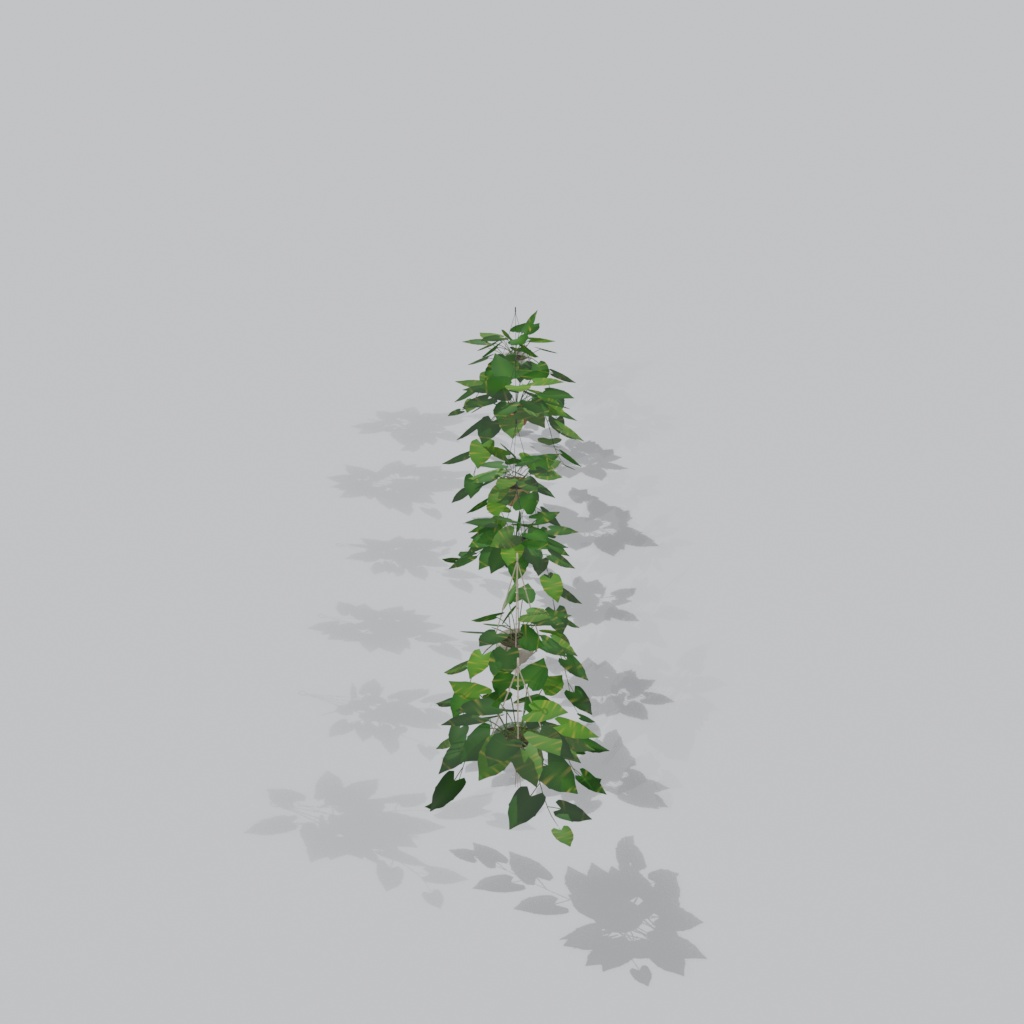 【3Dモデル】吊り下げハンギングプランター(ポトス)6種セット | 6 hanging planters with pothos vines trailing over the rim