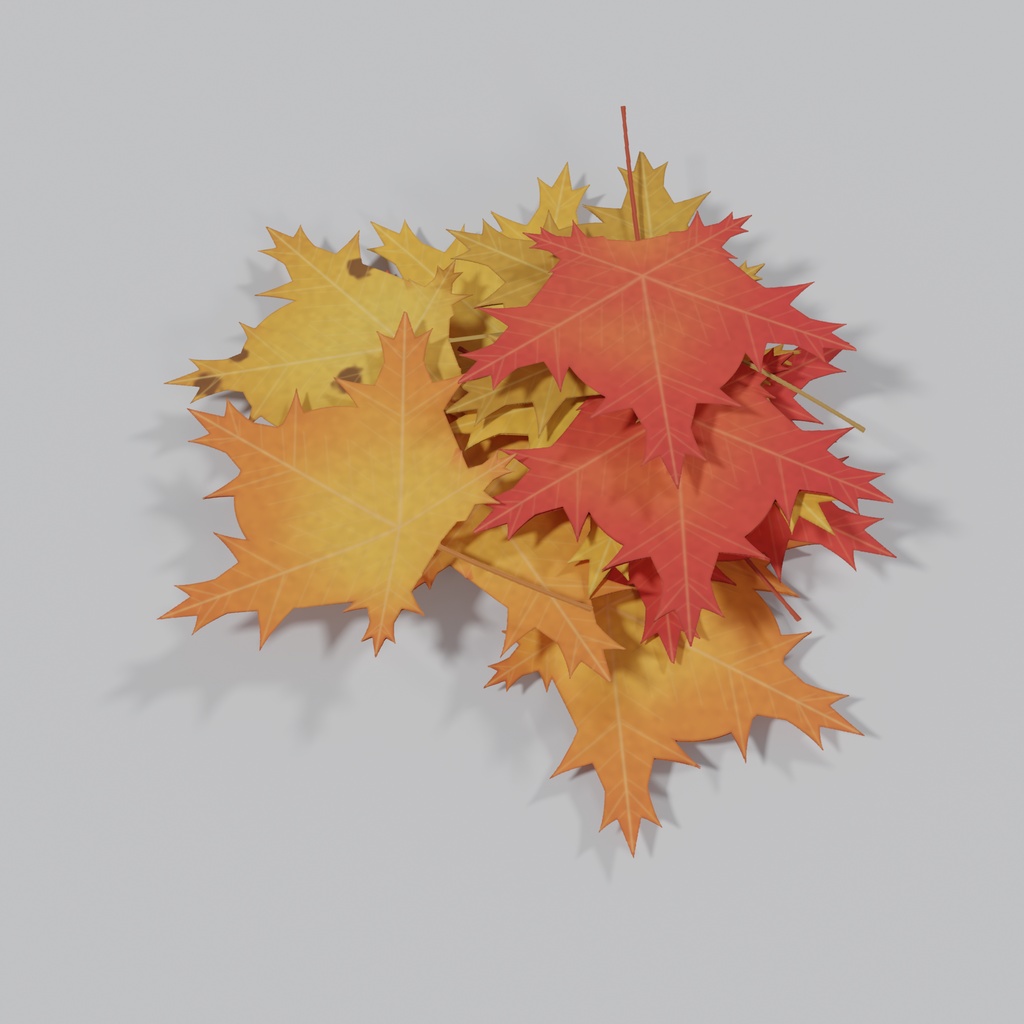 【3Dモデル】秋の落ち葉&どんぐり・松ぼっくり 17種セット | Autumn scatter set: 8 single leaves