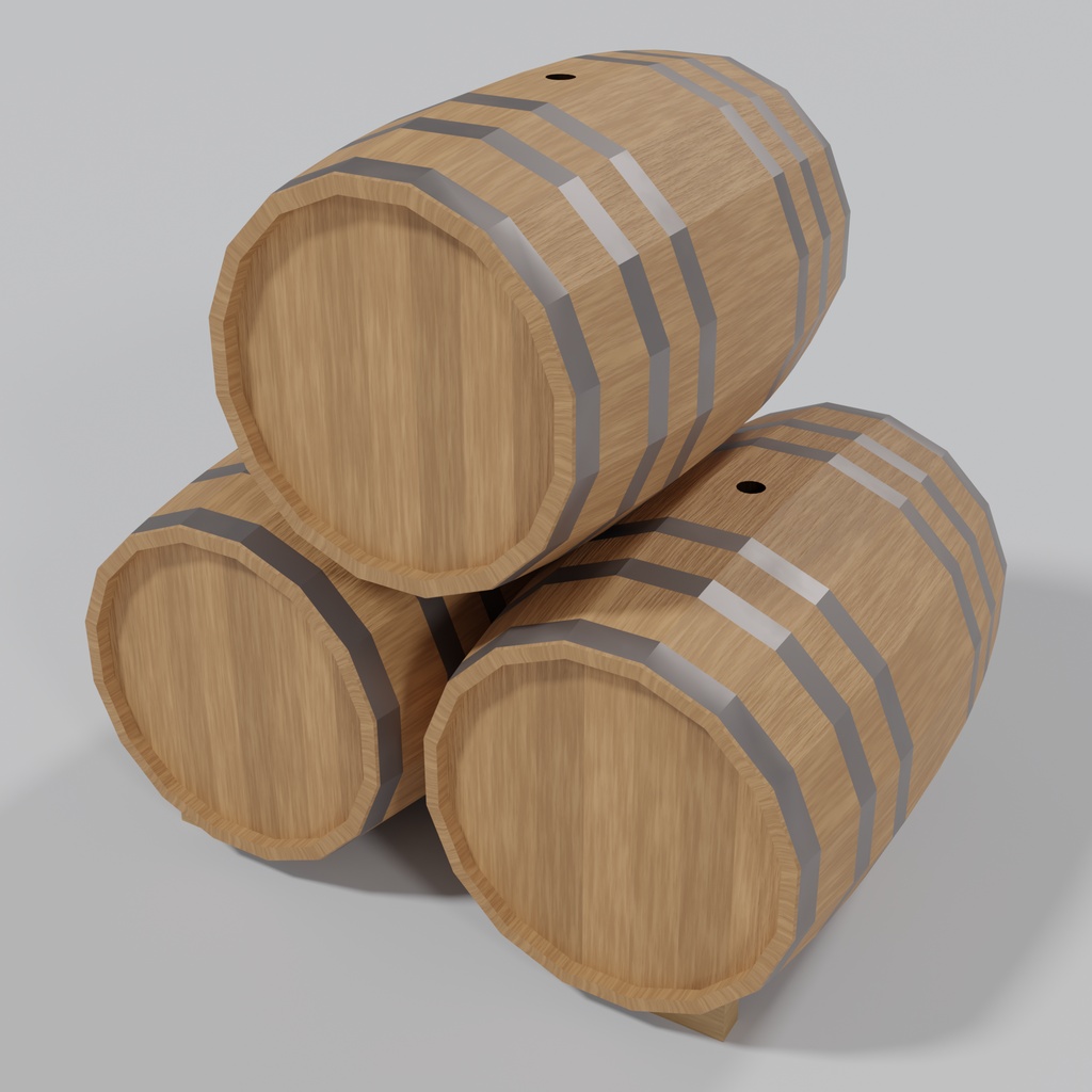 【3Dモデル】木箱&樽スタック 10種セット | Wooden crates and barrels