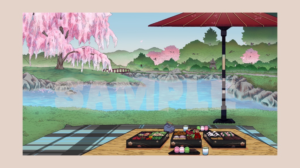 配信画面 お花見