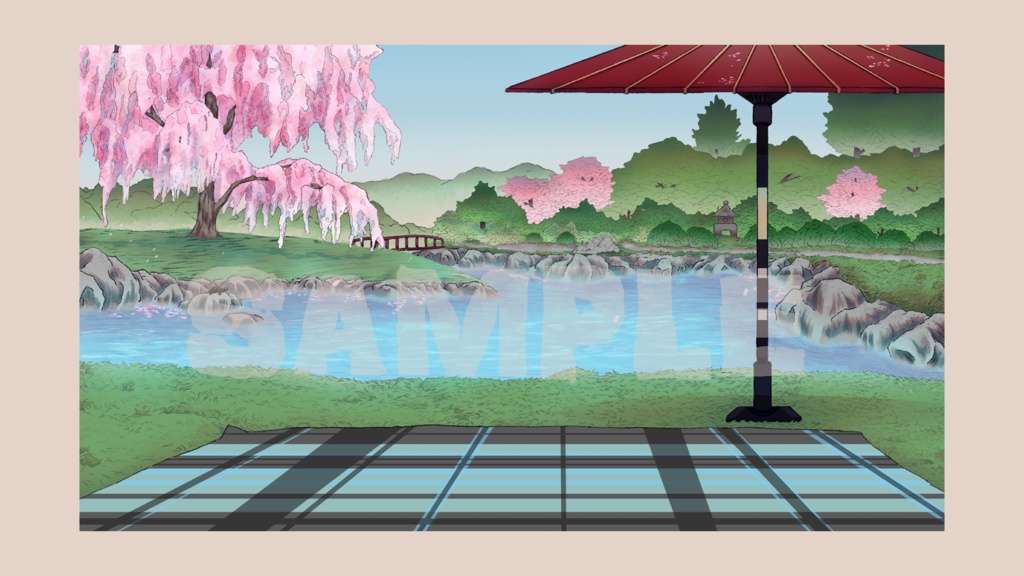 配信画面 お花見