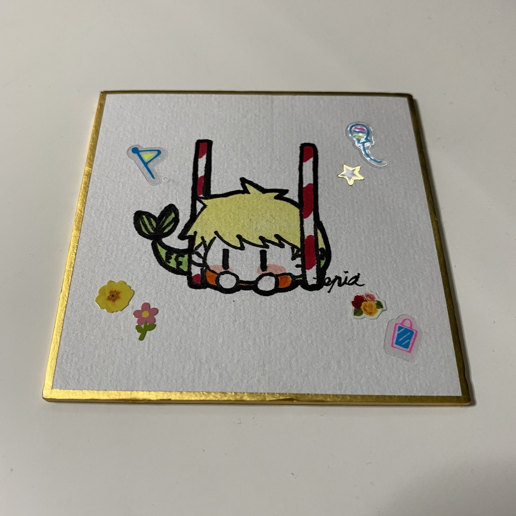 ギャグマンガ日和 フィッシュ竹中 手描きイラスト ミニ色紙 あっぺら工房 Booth ギャグマンガ日和 フィッシュ竹中 手描きイラスト ミニ色紙 あっぺら工房 Booth