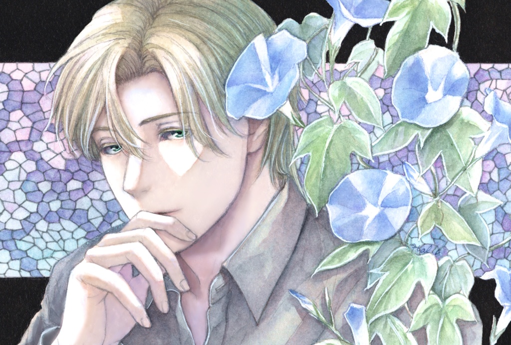 ポストカードセット《花とステンドグラス》