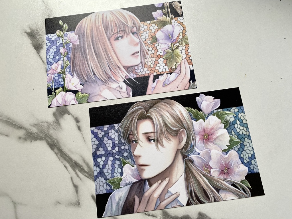 ポストカードセット《花とステンドグラス》