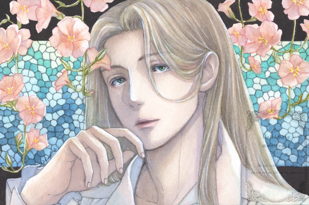 フレームレス原画 【花とステンドグラスシリーズ】